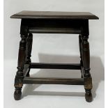 An antique style oak joint stool, width 46.5cm
