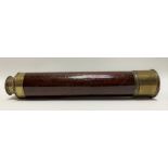 A 19th century brass bound and mahogany four drawer telescope by Worthington, London, with