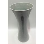 Large 20th Century Chinese celadon crackle glazed cylindrical flared vase, height 61cm