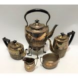 An Australian silver plated oval half-luted section five piece tea set by Hardy Bros Sydney &
