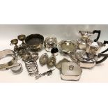 Two boxes of silver plated wares