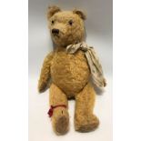 Vintage blonde mohair teddybear, height 56cm