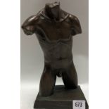ALEC WILES (b.1924) Male torso resin bronze Signed and editioned 10/200 to the base Height 26cm