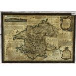 A hand coloured copper engraved map after T.KITCHIN An accurate map of Pembroke Shire 35.5 x 52.5cm
