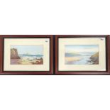 FREDERICK LEYTON A pair of Newquay watercolours Each signed Each 17.5 x 29.5cm