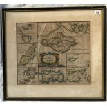 Map - Robert Morden The Smaller Islands In The British Ocean Hand coloured copper engraving 36 x