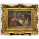 JOHN SANDERSON WELLS (1872-1955) A Musical Interlude Oil on board Signed 27 x 36cm