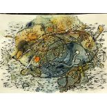 ISOBEL FERRER Group Of Fish Ink and watercolour Signed 42.5 x 59cm