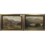 HENRY CHEDLE (1852-1910) A pair of country landscapes Oil on canvas laid to board Signed Each 24 x