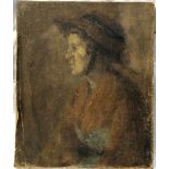 Style of Renoir Lady Wearing A Bonnet Oil on canvas laid down 44.5 x 37cm
