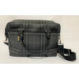 A Burberry London check and leather briefcase, 27 x 34cm.