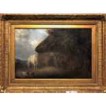 EDWARD ROBERT SMYTHE (1810-1899) Horses In A Farmyard Oil on canvas Signed 39 x 59cm