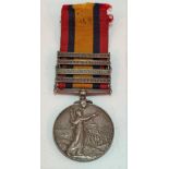Queen Victoria South Africa medal with relief of Ladysmith Tugela Heights, Transvaal and Orange Free