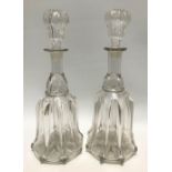 Pair of 19th Century glass decanters and stoppers, height 33cm.