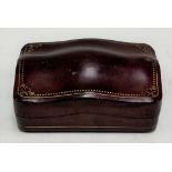 Italian leather gilt tooled trinket box, width 10cm.