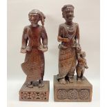 Two Balinesean carved wood figures, the largest 40cm.