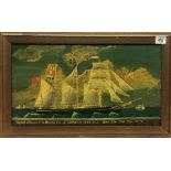 A 19th century style naive oil on board ship portrait, depicting a 'Topsail Schooner Octavius of