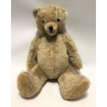 Modern blonde mohair large teddybear, length 62cm