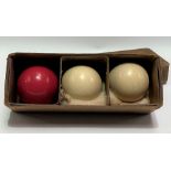 Set of three crystalate billiard balls within original box