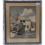 IRENE MCKEAG A Cornish House Watercolour Signed 32 x 26cm