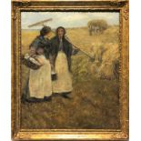 JOHN MCGHIE (1867-1952) A.R.R. Going Home From The Fields Oil on lined canvas Signed 60 x 49cm