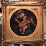 After Raphael The Holy Family Oil on canvas Diameter 41cm