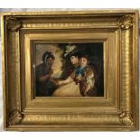 After Sir David Wilkie R.A. Telling Her Fortune Oil on board Inscribed to reverse 15 x 20cm