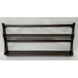 Two Ercol wall hanging racks, width of each 97cm