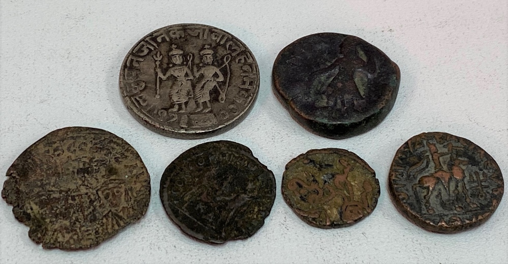 Collection of Roman coins and an Indian temple coin. - Image 2 of 2