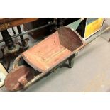 19th/20th Century painted pine railway wheelbarrow for National Coal Board, painted monogram, the