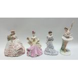 Four Coalport lady figures 'Dame Margot Fonteyn', 'Rose', 'Enchanted Rose' and 'Eugenie' (4).