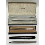 Parker Vacumatic fountain pen with 14k Parker Vacumatic nib; together with a cased Parker pen and