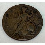 George II 1730 halfpenny.