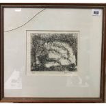 ROBERT TILLING (1944-2011) 'The Black Cat of Carrefour a Cendre' Drypoint etching Signed and