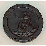George III 1797 two pence 'cartwheel' coin.