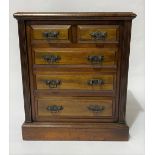 Victorian mahogany miniature chest of two short over three long graduated drawers upon a plinth