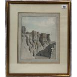 Attributed to JOHN BAVERSTOCK KNIGHT (1785-1859) Cheddar Gorge Watercolour Attributed to reverse
