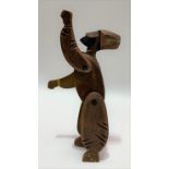 Turkish wooden painted articulated toy in the form of a man, height 20cm.