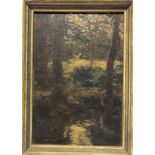 GARSTIN COX (1892-1933) Woodland Stream Oil on board Signed 23 x 15.5cm