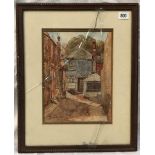 YARKER RICHARDSON Cornish Street Scene Watercolour Signed and dated 1912 28 x 21cm