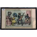 After Ben Johnson A Little Musik!!! Hand coloured caricature print PPL.J McLean 24 x 35.5cm