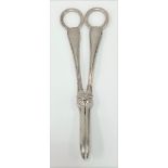 A pair of Victorian silver grape scissors with beaded decoration, maker Henry Holland, London