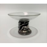 A modern Italian silver weighted pedestal and glass bonbon dish, the pedestal cast with two boys