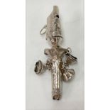 A George III silver babies rattle with whistle end, maker EM, London 1801, length 9.5cm, weight 0.