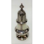 A modern silver sugar caster of baluster form, maker RC, London 1961, height 13.5cm, weight 5.30oz