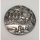 A Greek Hellenistic style reproduction silver coin, weight 20g approx.