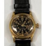 A rare Oyster centregraph mid sized gentleman’s military manual wind wrist watch,