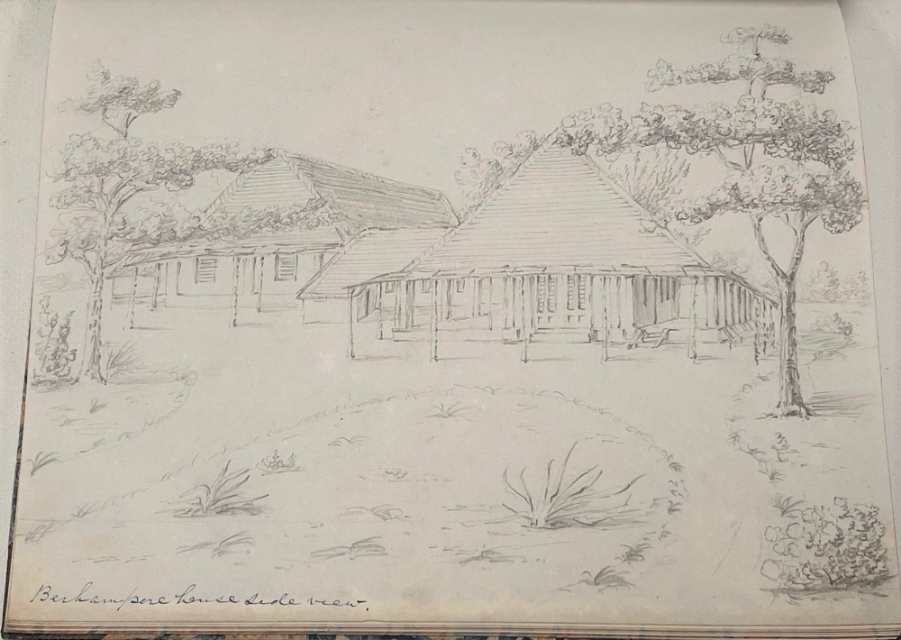 An interesting 19th century sketch book by Henry Green, Bangalore, dated January 3rd 1850, with - Image 11 of 26