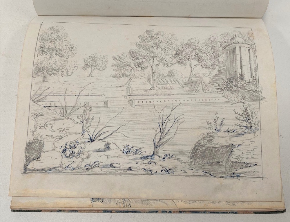 An interesting 19th century sketch book by Henry Green, Bangalore, dated January 3rd 1850, with - Image 14 of 26