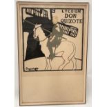 After WILLIAM NICHOLSON and Beggarstaff Brothers, Lyceum Don Quixote poster screen print 75 x 49cm